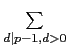 $ \sum\limits_{d\vert p-1,d>0}^{}$