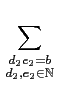 $\displaystyle \sum_{{\begin{smallmatrix}{d_2e_2=b}\\  {d_2,e_2\in\mathbb{N}}\end{smallmatrix}}}^{}$