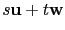 $ s\mathbf{u}+t\mathbf{w}$