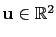 $ \mathbf{u}\in\mathbb{R}^2$