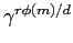 $ \gamma^{r\phi(m)/d}_{}$