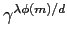 $ \gamma^{\lambda\phi(m)/d}_{}$